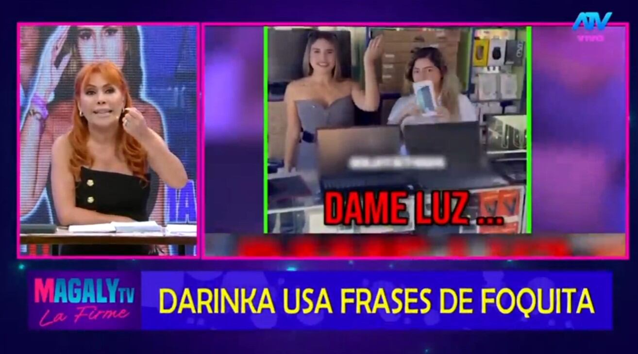 Magaly Medina advierte a Darinka Ramírez sobre el uso de frases de Jefferson Farfán: “Podría tener problemas legales”. Infobae Perú / Captura TV - Magaly TV La Firme