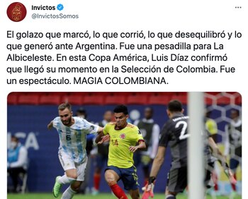 Reacción de Invictos. Pantallazo.