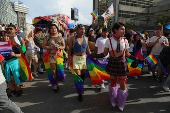 marcha con motivo del Día del Orgullo LGTBI este sábado, en Ciudad de Guatemala