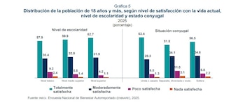 Segundo o estudo do Inegi, o ensino superior leva a uma maior satisfação entre os mexicanos. Crédito: Inegi
