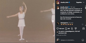 La publicación de la mandataria recuperó fotografías de su niñez durante una presentación de danza.