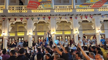 Banderazo argentino antes de Croacia Qatar 2022