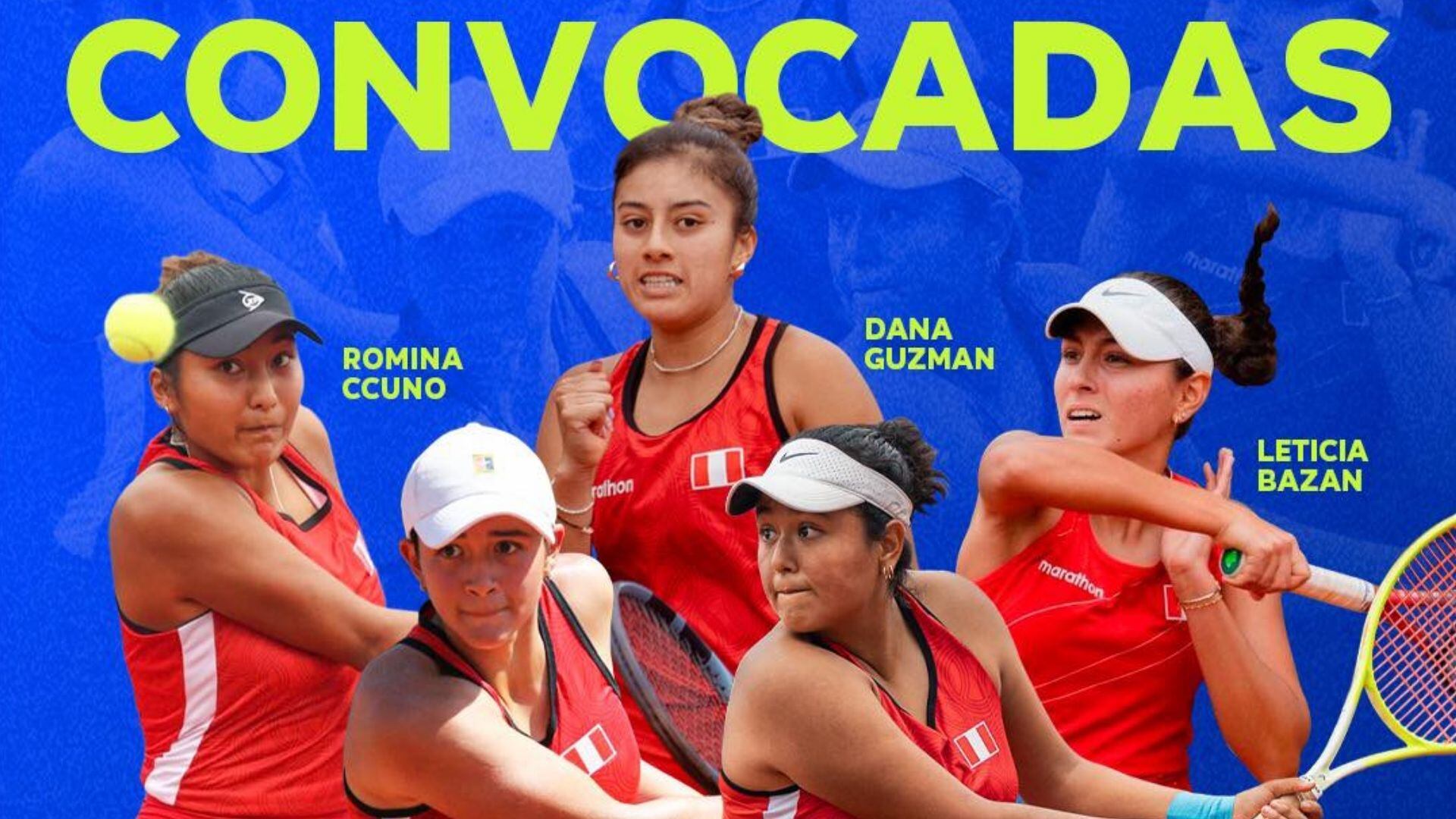 Convocadas de Perú para los duelos de la Zona Americana I de la Billie Jean King Cup. Crédito: Federación Peruana de Tenis.