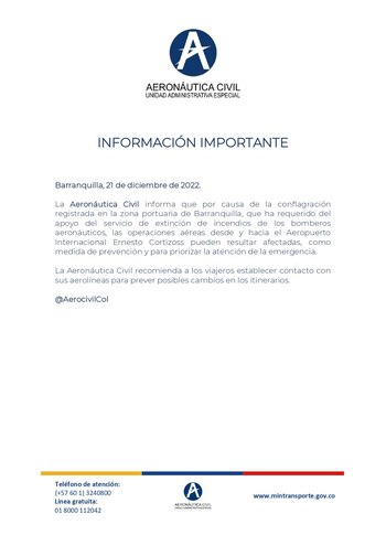 Vuelos desde y hacia Barranquila