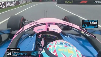 La particular reacción de Franco Colapinto tras pasar a la Q3 del GP de Canadá de la F1