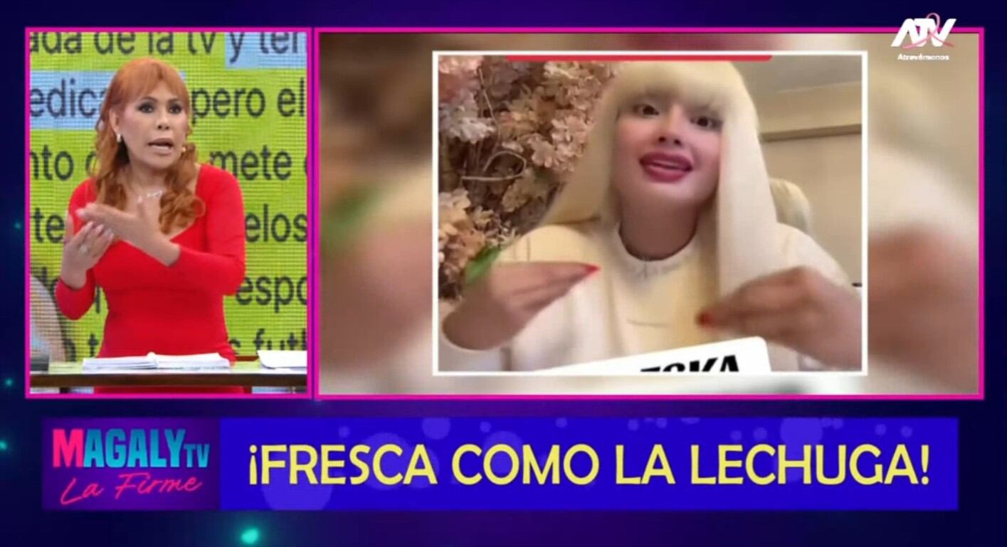 Magaly Medina enfrenta a Nadeska Widausky y le recuerda su confesión sobre Christian Cueva. Infobae Perú / Captura TV - Magaly Tv La Firme