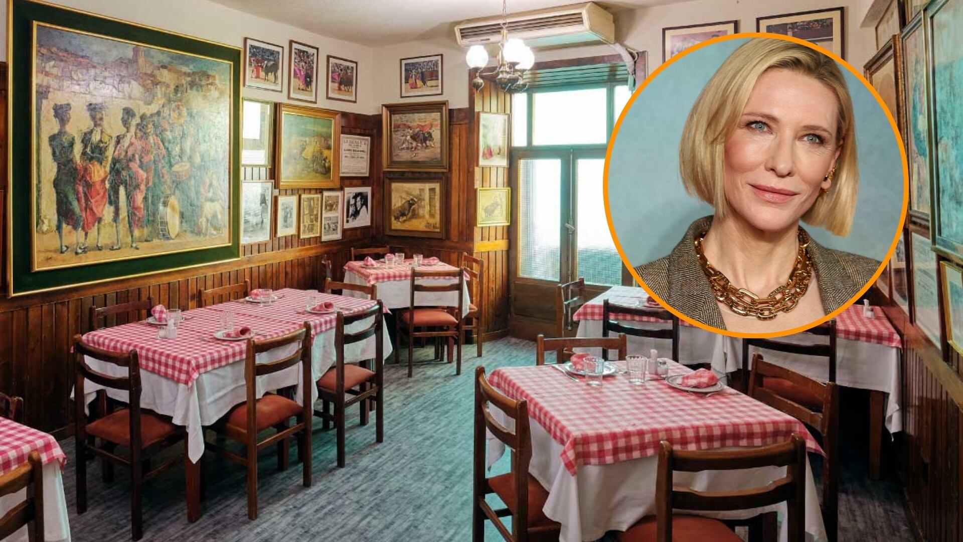 El restaurante madrileño en el que comió Cate Blanchett en su visita a Madrid (Montaje Infobae)