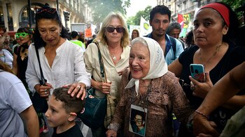 Nora Cortiñas acompaño un tramo