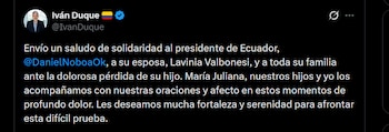 Iván Duque - crédito @IvanDuque/X