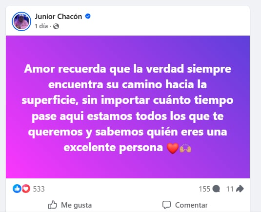 El influencer reiteró su inocencia del caso - crédito Junior Chacón/Facebook
