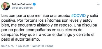 Felipe Calderón informó que dio