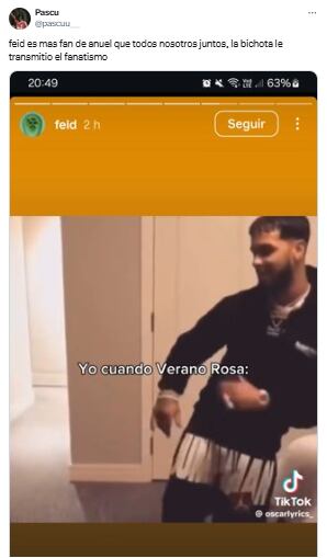 Feid compartió un video con imágenes recopiladas por fanáticos donde aparece brevemente Anuel AA, lo que desató una avalancha de interpretaciones y reacciones en redes - crédito X