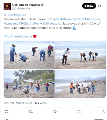 Turistas provenientes de diversos estados deciden mantener sus planes de visita, ya que consideran que la contaminación es menor a lo difundido. | (Crédito: X@GobiernoVer)