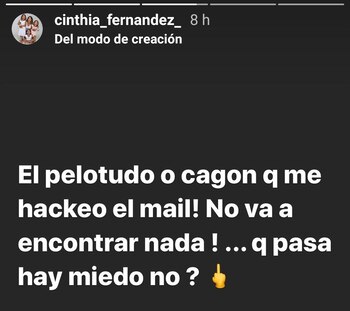 La denuncia de Cinthia Fernández