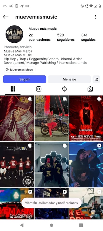 Mueve Más Music, otro de los negocios de Jesús Cristóbal Morena, alias Capó C - crédito Muevemásmusica / Instagram