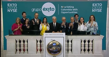 En la etapa final de su gestión, Giraldo lideró la expansión internacional de Grupo Éxito en Uruguay, Argentina y Brasil, consolidando su perfil multilatino - crédito Captura New York Stock Exchange / Youtube