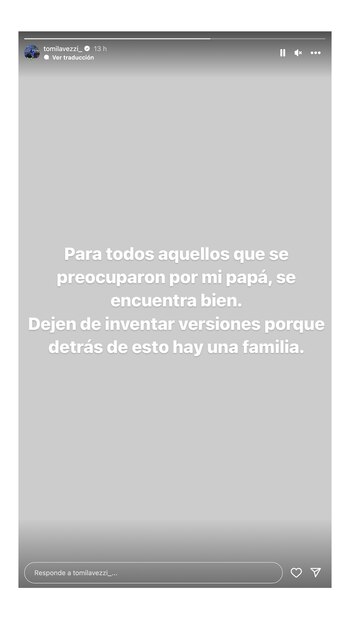 El posteo del hijo del