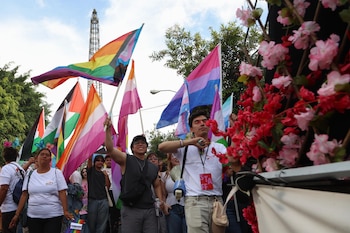 marcha con motivo del Día del Orgullo LGTBI este sábado, en Ciudad de Guatemala