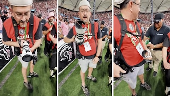 El momento en el que Messi le rompió la cámara a un fotógrafo de un pelotazo en la previa del partido del Inter Miami