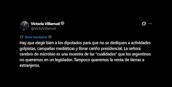 Tuits Victoria Villarruel y Lilia Lemoine