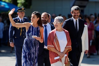 La reina Letizia inaugura la 85 edición de la Feria del Libro de Madrid. (EFE/Mariscal)