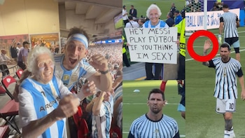 Pauline Kana, la abuela de 100 años que es fan de Messi. (Instagram/@rosssmith)