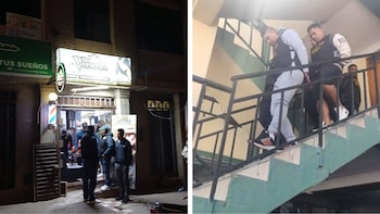 Hasta una barbería (izquierda) que