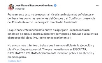 El exministro José Manuel Restrepo