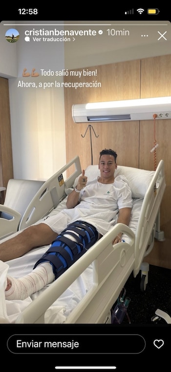 Cristian Benavente fue operado con