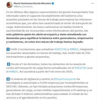 La ministra le pidió a