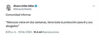 Álvaro Uribe y su revelación de que Salvatore Mancuso estará de vuelta en Colombia