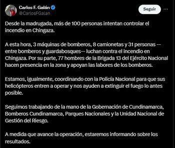 El alcalde Carlos Fernando Galán