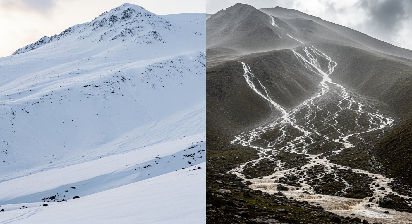 La Universidad Estatal de Oregón advierte sobre la reducción de nieve acumulada y el aumento de las lluvias como factores de escasez de agua (Imagen Ilustrativa Infobae)