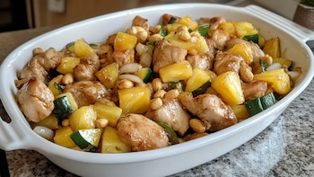 El pollo salteado con ananá y maní mezcla sabores tropicales y crocantes para un plato balanceado y delicioso (Imagen Ilustrativa Infobae)