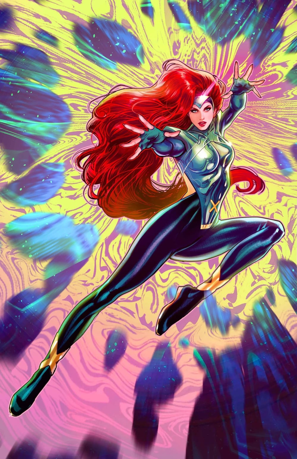 Jean Grey posee telepatía y telequinesis de nivel omega, con capacidad para leer mentes, crear vínculos psíquicos, volar y manipular materia