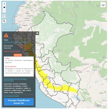 La alerta naranja significa que