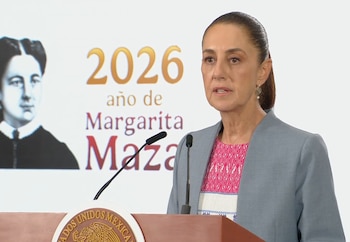 La presidenta Claudia Sheinbaum durante 'La Mañanera' de este martes. (Captura de pantalla | Gobierno de México)