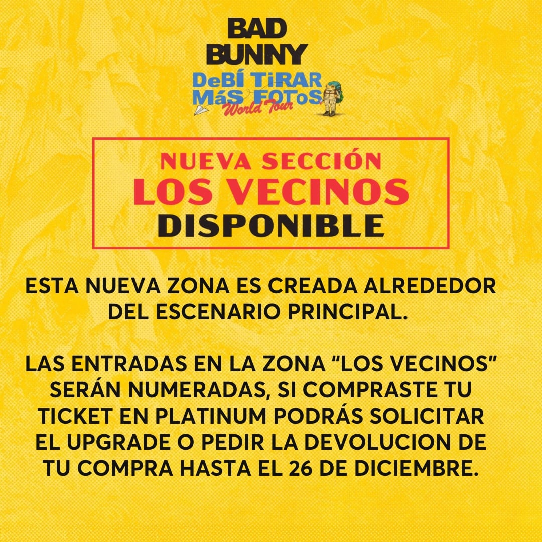 Concierto de Bad Bunny en Lima: comunicado de devolución de entrada