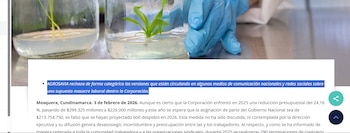 Agrosavia afirmó que no habrá