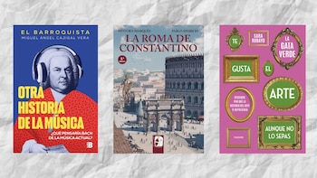 Libros publicados por Miguel Ángel Cajal, Néstor F. Marqués y Sara Rubayo. (Montaje realizado por Infobae)
