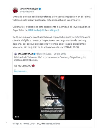 El viceministro de Relaciones Laborales