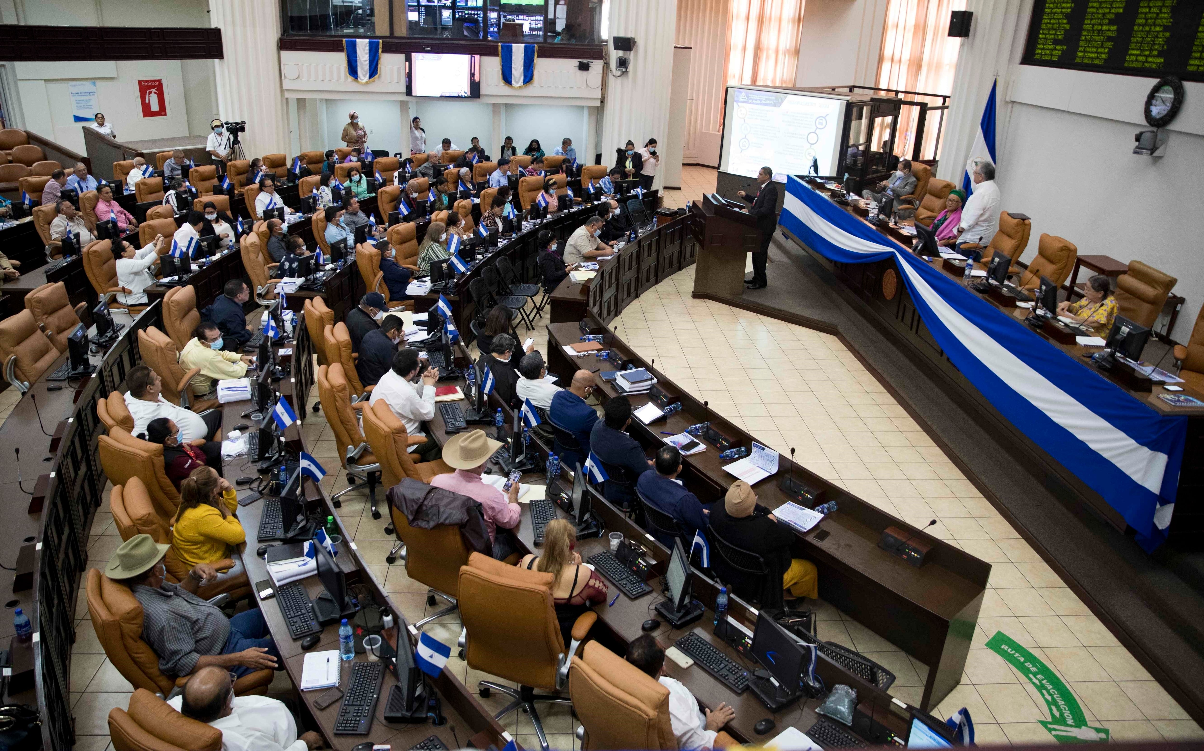 La reforma en Nicaragua que excluye a opositores desnacionalizados de los procesos electorales será aprobada en primera legislatura el 21 de septiembre, según Gustavo Porras. (EFE/Jorge Torres/ Archivo)