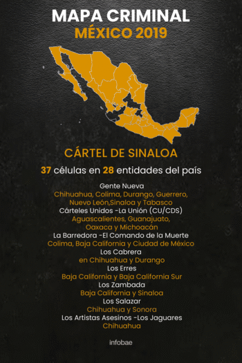 Este era el Mapa Criminal de México (2019-2020) un mes después de que AMLO llegara al Poder de 2018. Gif: Infobae México