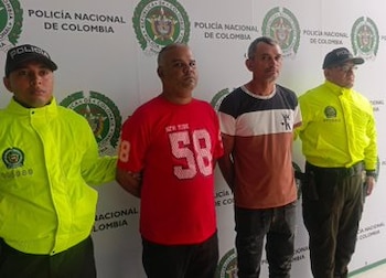Ambos detenidos responden a los nombres de Jesús Alberto Hernández Morales y Kelvis Daniel Sequeira Delgado, implicados en la desaparición de Yulixa Toloza - crédito Policía Nacional
