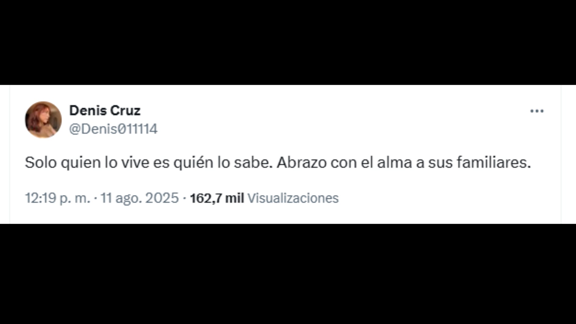 Este fue uno de los mensaje que provocaron la polémica en las redes sociales tras la muerte de Miguel Uribe Turbay, y que publicó Denis Cruz, hermana de Dylan Cruz Medina - crédito @Denis011114/X