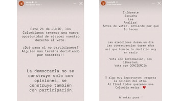 Karol G reapareció en redes para motivar a sus seguidores a participar de manera informada y responsable - crédito @karolg / Instagram