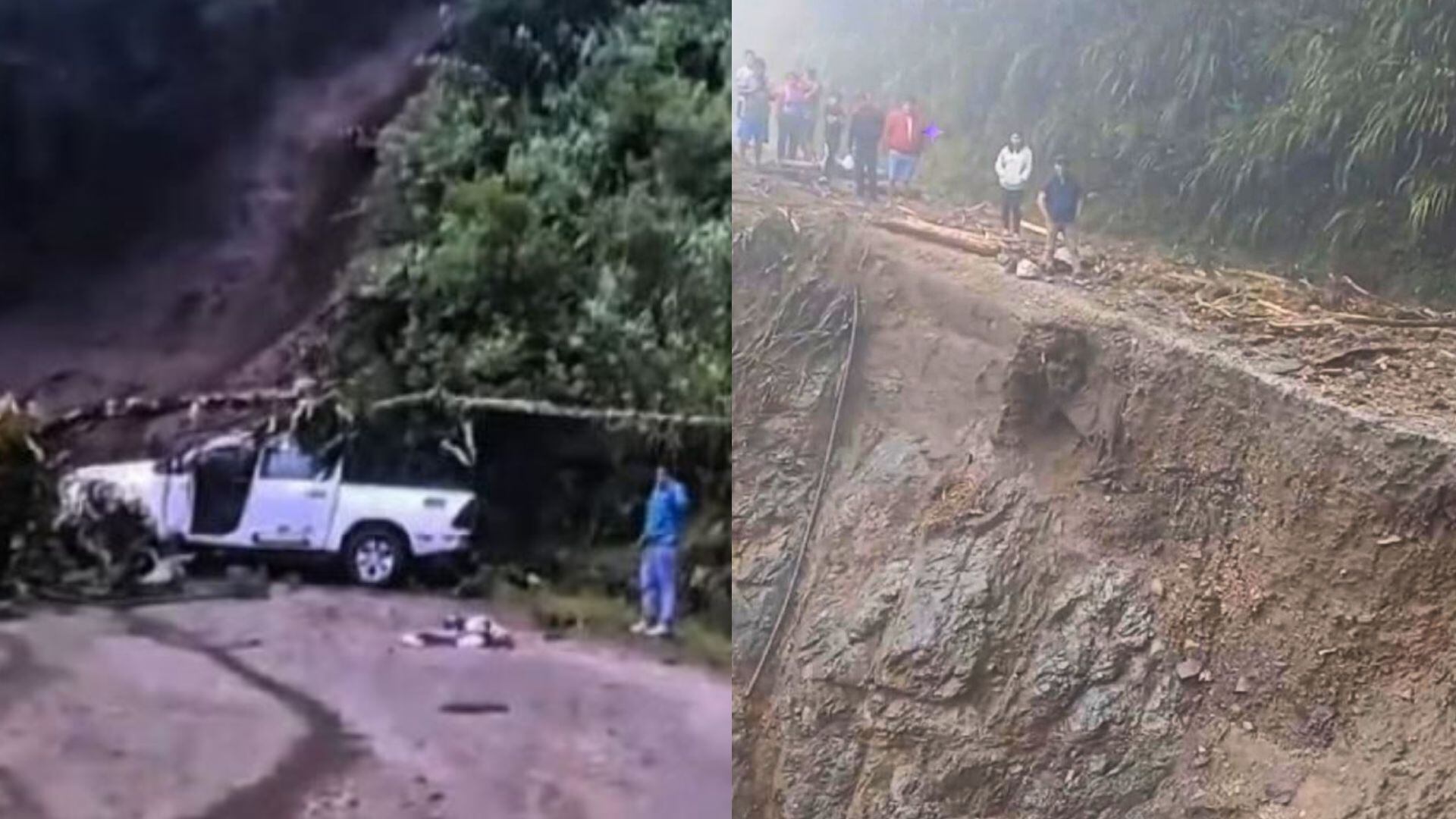 Seis personas murieron en el Vraem luego de que un huaico arrastrara la camioneta en la que viajaban | Foto captura: Tv Perú
