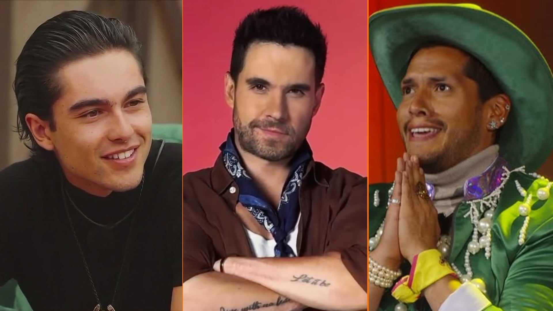 Sergio Mayer Mori, Eleazar Gómez y Teo, uno de ellos se quedará en la antesala de la final del reality show de TV Azteca. (@eleazargomez333, @smayermori, @cesardoroteo, Instagram)
