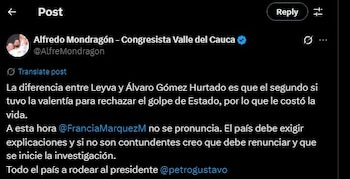 Alfredo Mondragón también pidió explicaciones