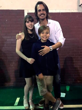 Christian Sancho y sus hijos,